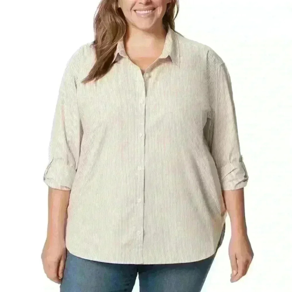 Gloria Vanderbilt Long Sleeve Blouse Plus Size 3X NWT